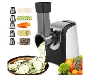 Nictemaw Coupe-Légumes Électrique 5 en 1 Multifonction 150W, Argent