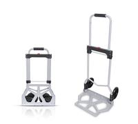 Nictemaw Diable de Transport Pliable en Aluminium, Diable pour l'industrie et la Maison avec poignée télescopique 97 cm, Charge maximale 100 kg, argenté