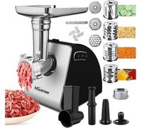 Nictemaw Hachoir à viande électrique, hachoir à viande professionnel, saucisse et hachoir à viande, 500 W Max, 5 en 1 saucisse et hachoir à viande avec pour saucisses