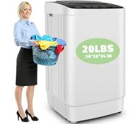 Nictemaw Machine à laver portable, capacité de 9,1 kg avec pompe de vidange, 4 programmes de lavage, 4 niveaux d'eau, 3 températures de l'eau, machine à laver compacte de 0,7 m³ pour appartement,