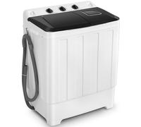 Nictemaw Machine à laver portable d'une capacité de 13,6 kg, machine à laver compacte semi-automatique à double cuve avec pompe de vidange intégrée, lave-linge et essorage (8,6 kg + 5 kg), pour