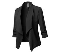nicticsi Blazer Femme Chic Et Elegant Court Veste Legere Ete Jacket Costume Office Manteau Mode Casual Bureau Sweater Cardigan Habillé Veste De Tailleur Noir M