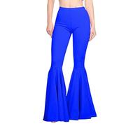 nicticsi Pantalon Yoga Evase Femme Patte Elephant Bootcut Taille Haute Chic Et Elegant Pantalon De Danse Modern Jazz À Jambe Large Elastique Jogging A Bleu XS
