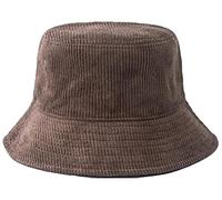 Niction Chapeau bob d'hiver pour Femme et Homme - Couleur Unie - en Velours côtelé - Chapeau de pêcheur Chaud 2022, café, Taille Unique