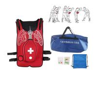Nicvrea Gilet de Formation à La Simulation d'Obstruction des Voies Respiratoires, Modèle de Formation à La Rcp pour Adultes avec Claquement de Dos pour l'Autosauvetage Simulé,Red-SSS