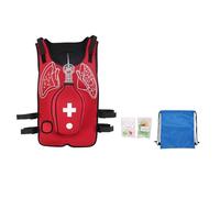 Nicvrea Gilet de Simulation d'Obstruction des Voies Respiratoires avec Claquement de Dos - Heimlik Practice Training Model Education for Nurse & Student First Aid Teaching Accessories,Red-S