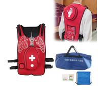 Nicvrea Gilet de Simulation d'Obstruction des Voies Respiratoires par Étouffement, Modèle Portable de Formation Aux Premiers Secours avec Claquement de Dos,Red-SS
