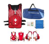 Nicvrea Gilet d'Entraînement à l'Obstruction des Voies Respiratoires - Heimlik Practice Training Model Education for Nurse & Student First Aid Teaching Accessories,Red-SSS