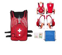 Nicvrea Gilet d'Entraînement à l'Obstruction des Voies Respiratoires - Heimlik Practice Training Model Education for Nurse & Student First Aid Teaching Accessories,Red-S