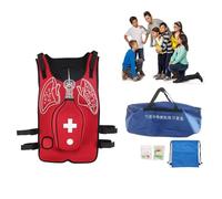 Nicvrea Gilet d'Entraînement Heimlich - Modèle de Simulation d'Obstruction des Voies Respiratoires pour l'enseignement des Premiers Secours, Les Soins Infirmiers,Red-SS