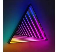 Nicvrea Miroir Tunnel Lumineux Infini, Lampe Tunnel Miroir Infini, Veilleuse Artistique Miroir Infini Lumière Multicolore à Effet Miroir 3D, à Suspendre Au Mur, Idéale pour Noël C-50cm