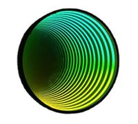 Nicvrea Miroir Tunnel Lumineux Infini, Lampe Tunnel Miroir Infini, Veilleuse Artistique Miroir Infini Lumière Multicolore à Effet Miroir 3D, à Suspendre Au Mur, Idéale pour Noël D-30cm