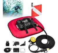 Nicvrea Système de Ventilation pour Plongée sous-Marine avec Bouteille, Autonomie de 60 à 70 Minutes, Système Respiratoire sous-Marin Portable « Hookah Air Buddy Red-2batteries