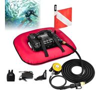 Nicvrea Système de Ventilation pour Plongée sous-Marine avec Bouteille, Autonomie de 60 à 70 Minutes, Système Respiratoire sous-Marin Portable « Hookah Air Buddy Red-1battery