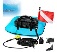 Nicvrea Système de Ventilation pour Plongée sous-Marine sans Bouteille, Appareil Respiratoire sous-Marin, Respirateur Électrique Portable Rechargeable avec Tuyau de 9 m et Détendeur Blue-1battery