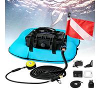 Nicvrea Ventilateur de Plongée Portable et Rechargeable, Système de Plongée sans Bouteille, Appareil Respiratoire sous-Marin, Débit de 52 l/Min, Autonomie de 60 à 70 Min Blue-2batteries