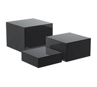 niCWhite Lot de 3 présentoirs en acrylique pour table de buffet - Cube noir avec fond creux