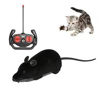 niCWhite Souris télécommandée pour chat, jouet interatif pour chat, jouet électronique sans fil RC souris pour rat, jouets pour animaux de compagnie pour la poursuite et l'exercice (noir)