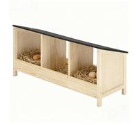 Nid à poules en bois à 3 places, résistant aux intempéries, avec toit en bitume, pondoir stable pour poules, à poser en extérieur, avec séparateurs pour pondre des œufs en toute sécurité