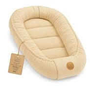 Cocon Mousseline pour Bébé - Nid doux respirant Nouveau-né portable et moelleux 50x90 cm - douillet chaleureux pour Lit Bebe Berceau Landau Poussette Voyage Beige clair
