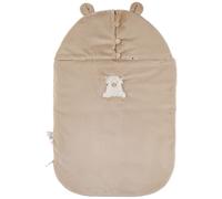 NOUKIE’S - Nid d’Ange bébé en Veloudoux® - Fluffy brodé - Ultra Doux et Moelleux - Idéal dès la Naissance pour Poussette et siège Auto, Beige, Baby