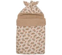 Nid d?ange en coton fleurs doublé sherpa ourson (0-6 mois)