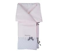 Nid d’Ange ou Gigoteuse d’emmaillotage pour bébé - Convertible en Couverture personnalisé avec Nom ou Initiale - Rembourrage Amovible - 95 x 72 cm - Maintient la Chaleur - Ariana Demi-Saison - Nenel