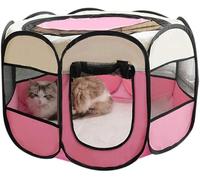 Nid D’Animal De Compagnie Tente Octogonale Nid De Chat Nid De Chien Cage D’élevage Salle D’Accouchement Enceinte Pliable, Style1, L: 114 * 114 * 60CM