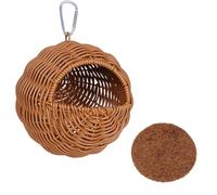 Nid d ' oiseau en rotin artificiel en plastique avec tapis en peluche pour une utilisation intérieure et extérieure, de place, décoration de cages à oiseaux, nid d ' oiseau en faux rotin tissé