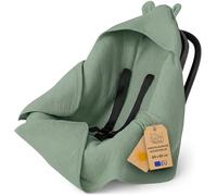 Nid d'ange bébé Couverture en Mousseline 85x85 cm - Chanceliere enveloppante Cosy pour Poussette ou Siege Auto Lavable nid d Ange pour Naissance Enfant Oeko-Tex Sauge