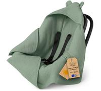 Nid d'ange bébé couverture en mousseline 85x85 cm - Chanceliere enveloppante cosy pour poussette ou siege auto lavable Sauge
