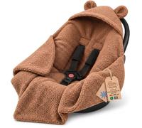 Nid d'ange boucle pour siège auto et poussette - couverture bébé double face avec capuche Teddy 90×90 cm Pumpkin