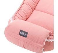 Nid d'ange Cozy Musselin Pink avec housse décorative : oreiller et coussin