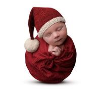 Nid d'ange de Noël pour nouveau-né avec bonnets de Père Noël pour bébé garçon fille accessoires photo séance photo
