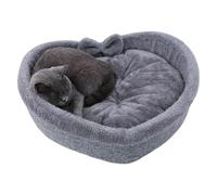 Nid d'ange pour chat en forme de cœur en peluche ergonomique pour l'hiver, idéal pour appartement, balcon, chambre à coucher, salon