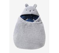 Nid d'ange transformable en tapis à langer peluche gris souris TU