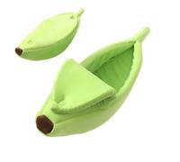 Nid de banane pour animal de compagnie - Lit pour chien et chat avec housse | Lit d'hiver chaud en forme de banane lavable et confortable pour chatons, chinchillas, hamsters, lapins, furets