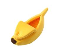 Nid de banane pour animal de compagnie - Lit pour chien et chat avec housse | Lit d'hiver chaud en forme de banane lavable et confortable pour chatons, chinchillas, hamsters, lapins, furets