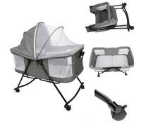 Nid de bébé 106*92*55cm Berceau pliable portable avec moustiquaire Roue universelle Berceau multifonctionnel Berceau moustiquaire [Soins du bébé] : Combiné avec une moustiquaire anti-poussière, pas de