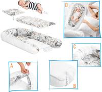nid de bébé 3 en 1 Set complet Matelas et oreiller pour lit de bébé Sûr et ergonomique pour votre enfant Zèbre et lion