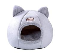 Nid de Chat ABenxxou Coussin Doux pour Chien (35 x 35 x 40cm, Gris) - Chambre pour Animal Maison Deluxe pour Automne et Hiver (Environ 7,5 kg)