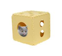 Nid de chat, grotte de chat en feutre | Nid de lit pour chat en feutre en forme de puzzle - Cube d'intérieur pliable pour chat, cachette lavable pour chat, maisons et condos pour les chats et petits c