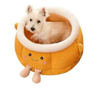 Nid de chat | Meubles doux et mignons pour animaux de compagnie en forme orange, lit d'hiver pour chat, pour l'intérieur, l'extérieur, l'hiver, les voyages, la voiture, le camping, le bureau, table de