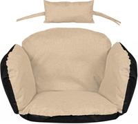 Nid de cigogne Coussin beige Coussin de jardin 112x113 cm pour fauteuil suspendu imperméable