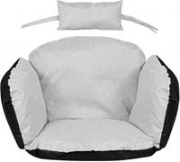 Nid de cigogne Coussin gris clair Coussin de jardin 112x113 cm pour fauteuil suspendu étanche à l'eau