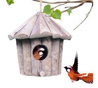 Nid de colibri - avec toit en bois, nichoir à oiseaux de jardin, nichoir pour fenêtre, pour moineau, rouge-gorge, perruche, merle bleu, fenêtre extérieure, arbre d'hiver, femme amoureuse