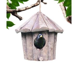 Nid de Colibri,Décoratif en Bois avec Toit | Maisons Naturelles pour Les Colibris D'Extérieur - pour Troglodyte Moineau Rouge-Gorge Perruche Merlebleu Extérieur Fenêtre Arbre Hiver Femmes Amateurs
