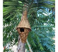 Nid de colibri naturel tissé à la main pour les mésanges, pinsons, mésanges, mésanges, petits oiseaux chanteurs, décoration de jardin 16 x 30 cm