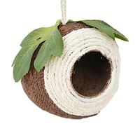 Nid de coquille de noix de coco pour perroquet | Maison de noix de coco pour oiseaux | Cachette portable pour perruches, nichoir réutilisable en coquille de noix de coco naturelle pour hirondelle,