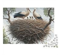 Nid de Famille Cigogne 1000 Pièces Puzzle Adulte Carton Épais Anti-Stress Stimuler l'esprit pour Passionnés Livraison Rapide sans Défaut 70x50cm/1000pcs